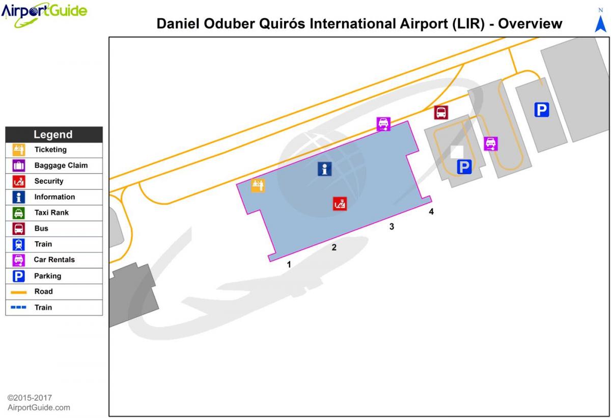 peta Liberia terminal lapangan terbang