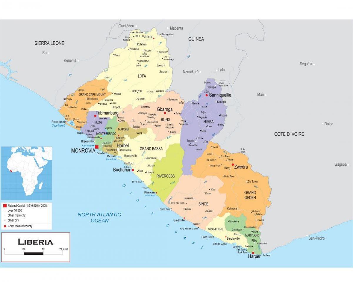 peta menarik peta politik Liberia