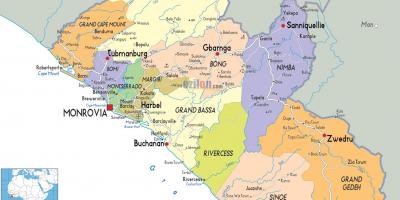 Peta Liberia negara