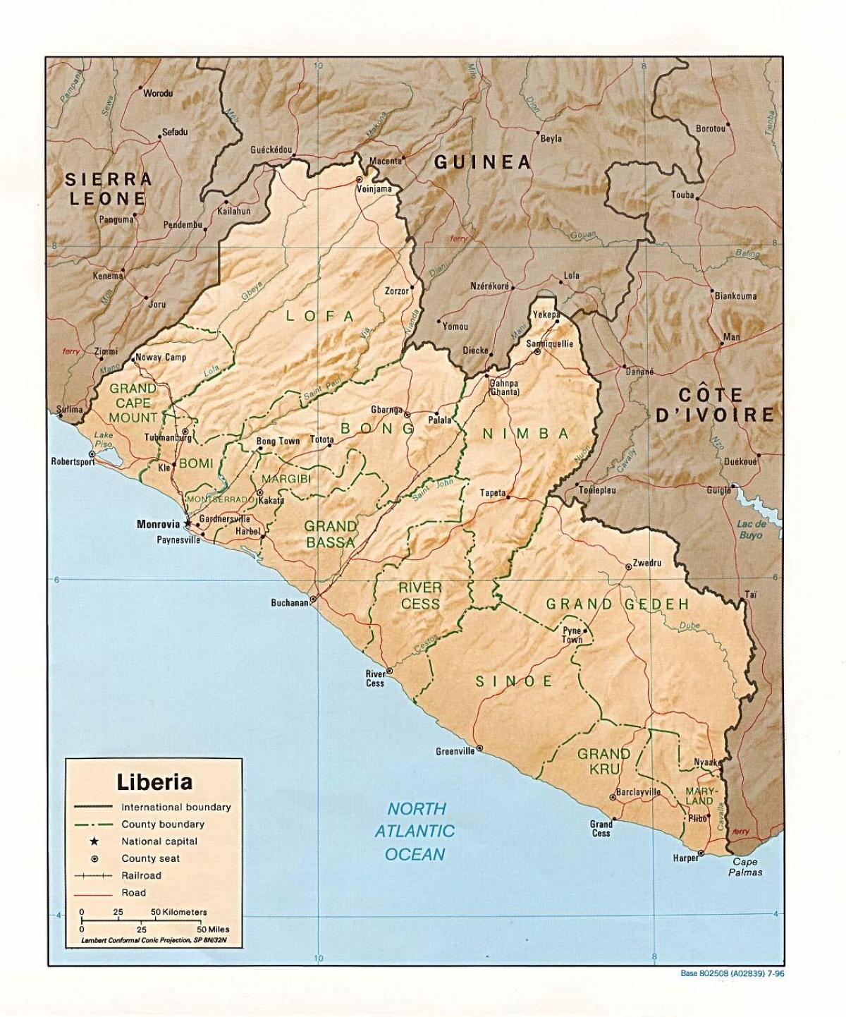 menarik melegakan peta Liberia