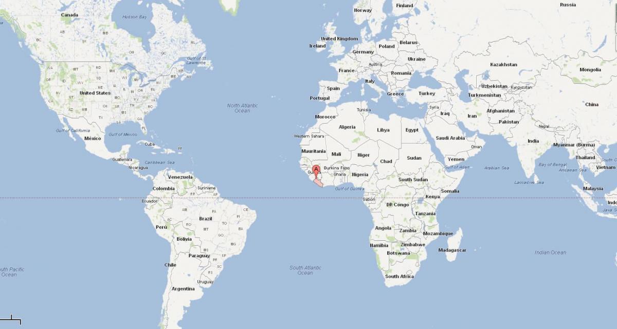 Liberia lokasi di peta dunia