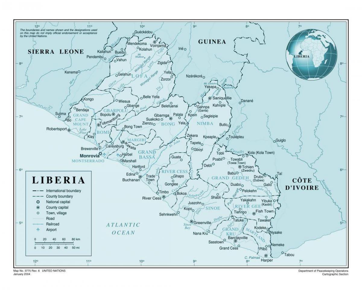 peta Liberia terbang