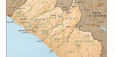 Menarik melegakan peta Liberia