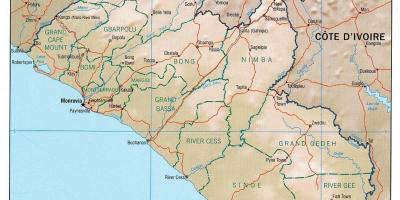 Peta - peta geografi Liberia