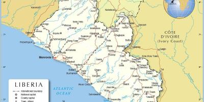 Peta Liberia afrika barat