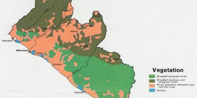 Peta dari tumbuh-tumbuhan peta Liberia